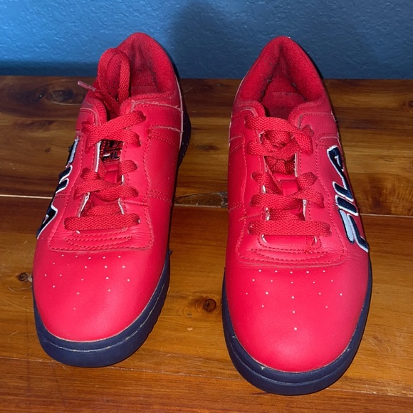 Fila Original Fitness Classic Retro Casual Athletic Shoes Red Size 5 Lace - Picture 4 of 9